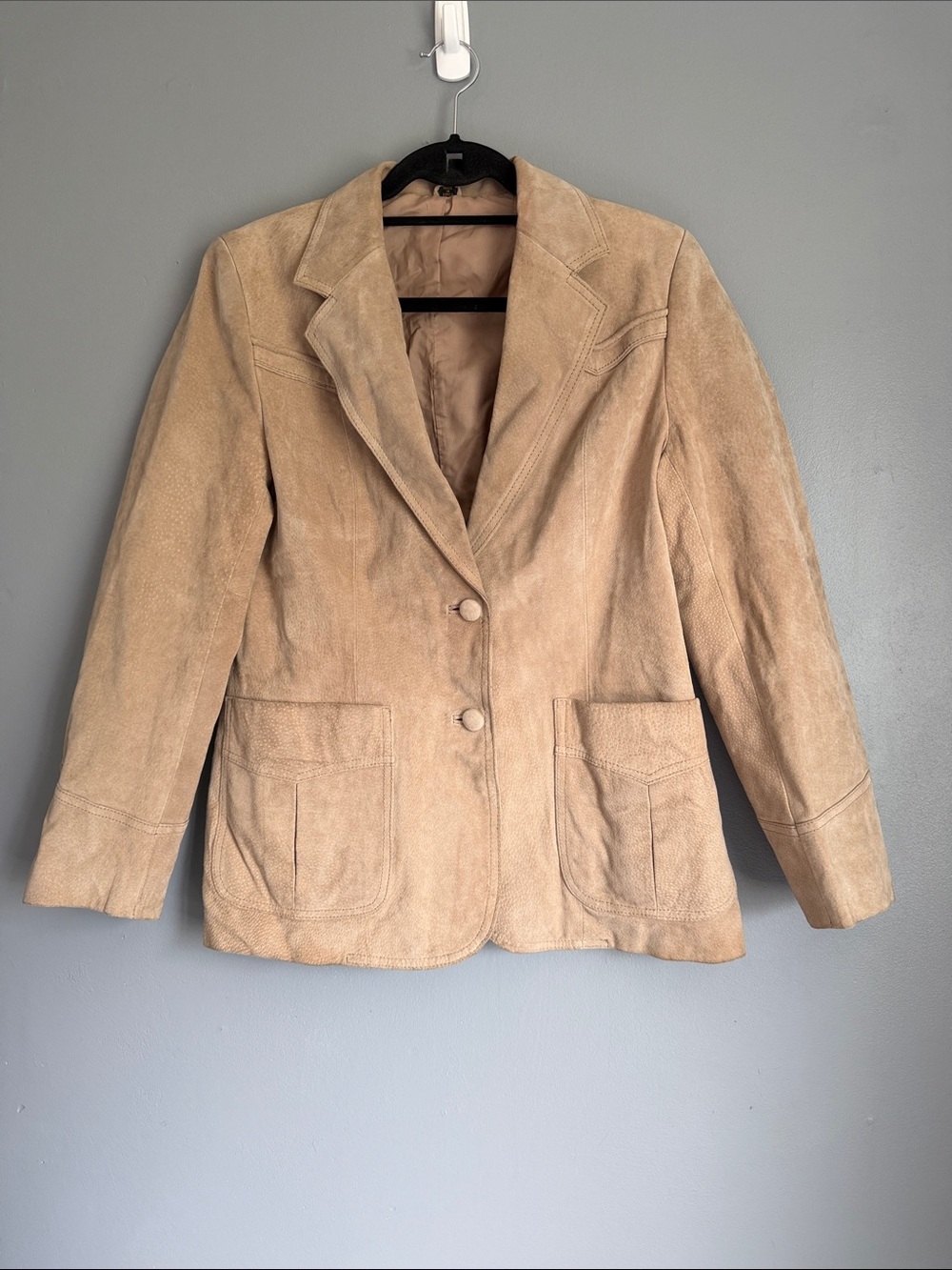 Vintage Sheplers Genuine Suede Leather Western Blazer Jacket Size 14